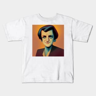 Ayn Rand Portrait | Cartoon Style Kids T-Shirt